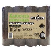 4 Bûches densifiées à haut pouvoir calorifique - FLAMINO 