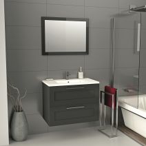Miroir salle de bain Lio L.80xH.60cm gris anthracite