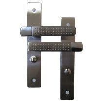 Poignées de porte à verrou Theonidas aluminium entraxe 195mm - B BEAUTY