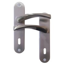 Poignées de porte trou clé Léon nickelé mat entraxe 165mm - B BEAUTY