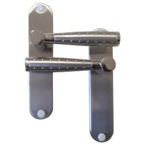 Poignées de porte Nina nickelé mat bec de cane entraxe 165mm - B BEAUTY