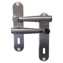 Poignées de porte Nina nickelé mat trou de serrure entraxe 165mm - B BEAUTY