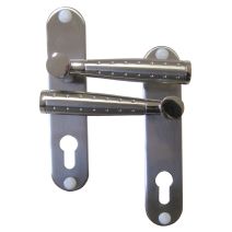 Poignées de porte à cylindre Nina nickelé mat trou entraxe 165mm - B BEAUTY