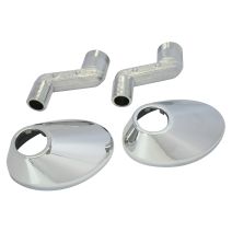 Raccord excentré de 45mm avec rosace - M15/21 M20/27