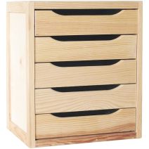 Bloc 5 tiroirs pin massif 45.8x39x30 - SERVARY