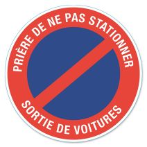 Disque de signalisation "sortie de voitures" - CHAPUIS