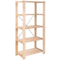 Etagère Rangement Bois Massif Robuste 174,2x76,7x43cm
