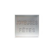 Tableau bois "joyeuses fêtes" h:40cm - BLACHERE