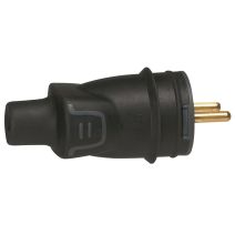 Fiche électrique 2P+T 16 a sortie droite IP44 ik 08 câble ø2,5 - LEGRAND