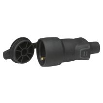Fiche + bouchon 16a- sortie droite- IP44 ik08- câble ø2,5 - LEGRAND