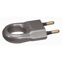 Fiche électrique 2p 6 a plastique anneau extraction alu - LEGRAND