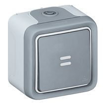 Interrupteur lumineux plexo apparent - 10a - livré complet gris - LEGRAND