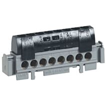 Bornier phase 8 connexions noir - LEGRAND