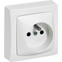 Prise de courant avec terre Appareillage Saillie - bornes auto - Blanc - LEGRAND