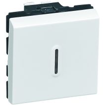 Interrupteur témoin (voyant fourni) Mosaic - 2 modules - Blanc