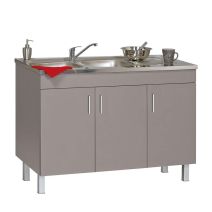 Meuble sous-évier 3 portes Sirius basalte - M KIT