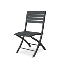 Chaise de Jardin Pliante Marius en Aluminium Gris Anthracite - CITY GARDEN