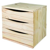 Bloc 3 tiroirs modulable en pin - SERVARY