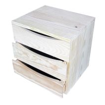 Bloc 3 tiroirs modulable en pin - SERVARY