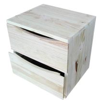 Bloc 2 tiroirs en pin modulable - SERVARY