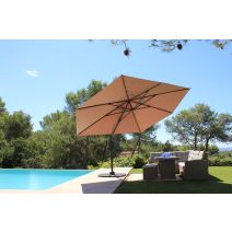 Parasol déporté Marco 4,20x3m Coloris taupe - COULEURS DU MONDE