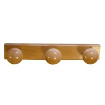 Portemanteau 3 têtes bois fsc naturel verni