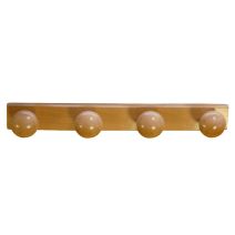 Portemanteau 4 têtes bois fsc naturel verni