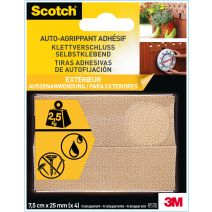 4 bandes agrippantes adhésif Transparent - usage extérieur