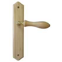 Poignée de porte bec de cane pin vernis entraxe 195mm - 1ER