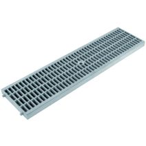 grille caniveau polypropilène 130 x 500 mm gris - INTERPLAST