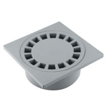 siphon de cour 15 x 15 cm gris sortie intégrée f40 x m50 en abs - FITT