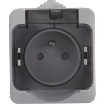 Prise 2P+T Cedar gris IP44 - SCHNEIDER ELECTRIC