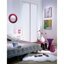 Pack portes de placard 2 vantaux 120x250cm blanc - OPTIMUM