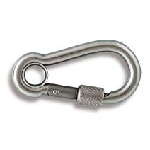 Porte-mousqueton "sécurité" à vis acier inoxydable