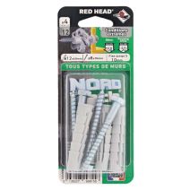 5 Chevilles Nordtech Conditions Extrêmes Ø12x60mm + Tirefonds - RED HEAD