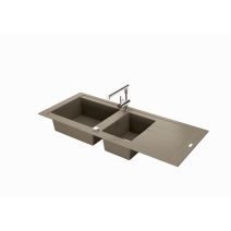 Evier à encastrer Tango 2 cuves taupe