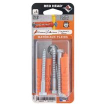4 Chevilles Ztech Matériaux Pleins Ø12 + Vis - RED HEAD