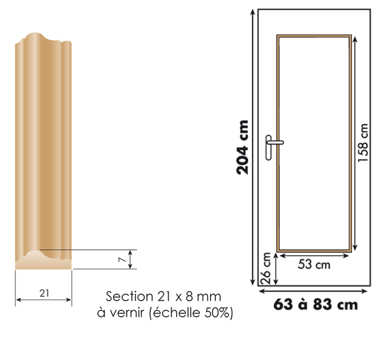 Décoration pour porte d’intérieur en bois exotique - SKYLAB