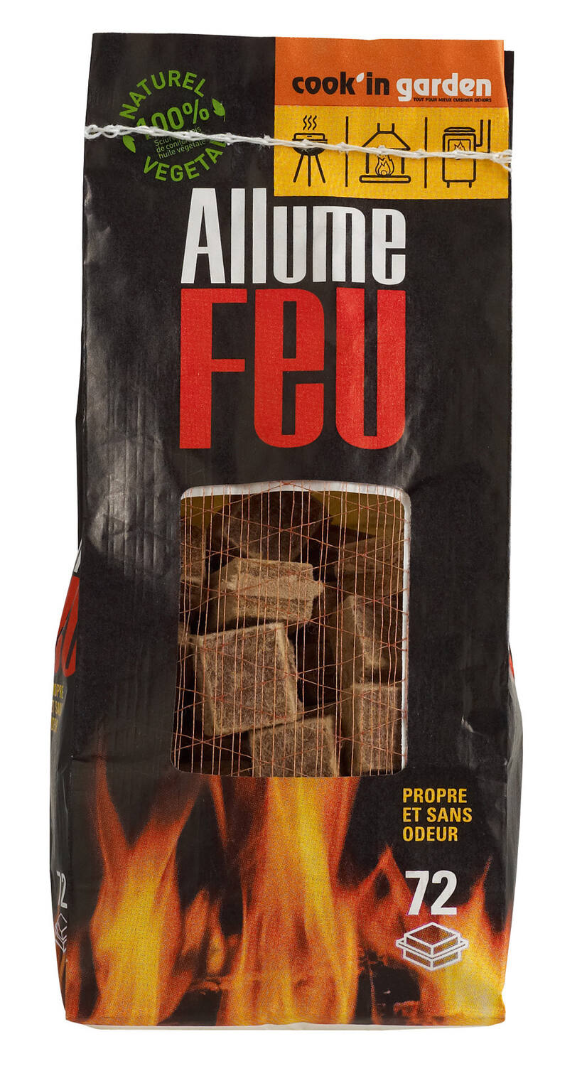 allume feu bois compressé 100% naturel x 72 - COOK IN GARDEN