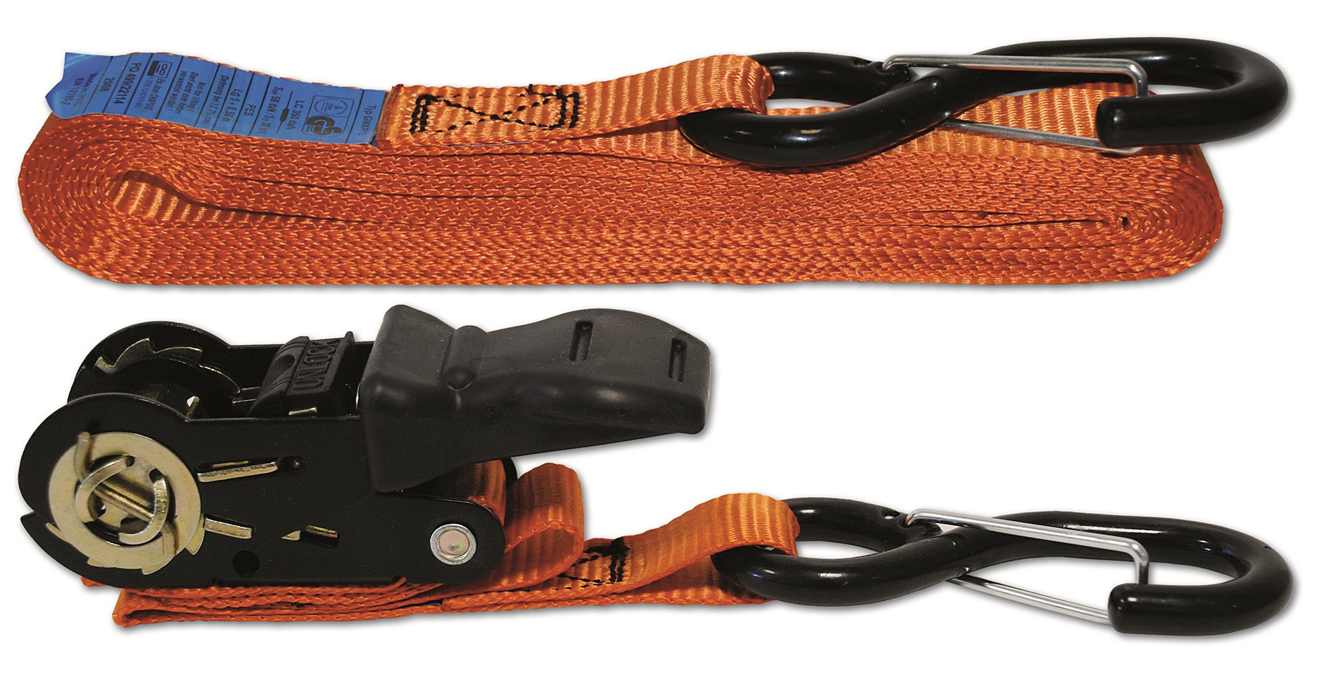 4 sangles d'arrimage véhicule léger avec tendeur à cliquet et crochets - CHAPUIS