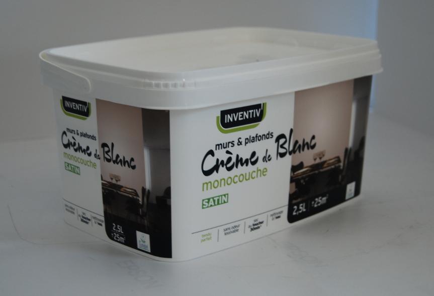 Peinture Crème de Blanc Satin 2,5L - INVENTIV