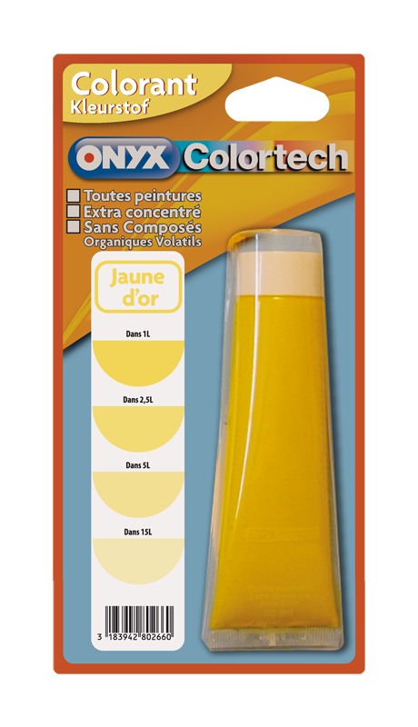 Colorant universel pour peinture Jaune d'or 60ml - ONYX COLORTECH