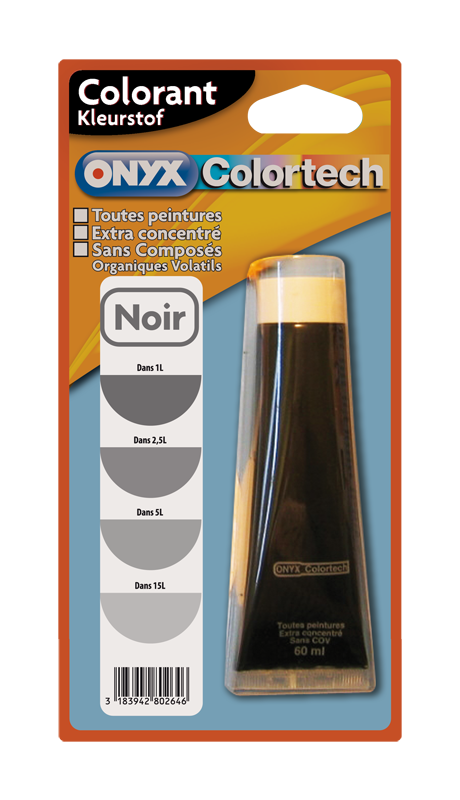 Colorant universel pour peinture Noir 60ml - ONYX COLORTECH