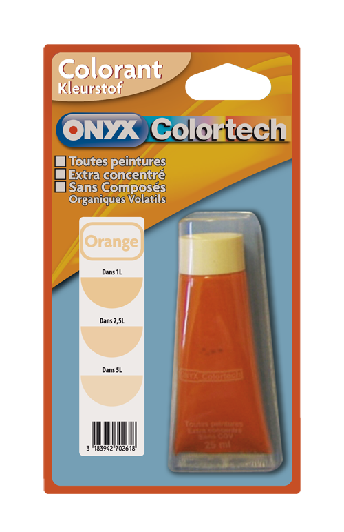 Colorant universel pour peinture Orange 25ml - ONYX COLORTECH