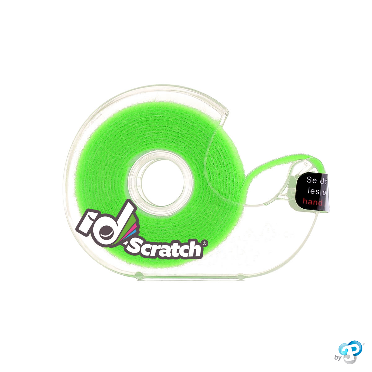 Dévidoir bande auto-grippante 2 m x 2 cm vert fluo - ID-SCRATCH