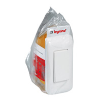 kit mosaic - interrupteur étroit + support + plaque + boîte d'encastrement - LEGRAND