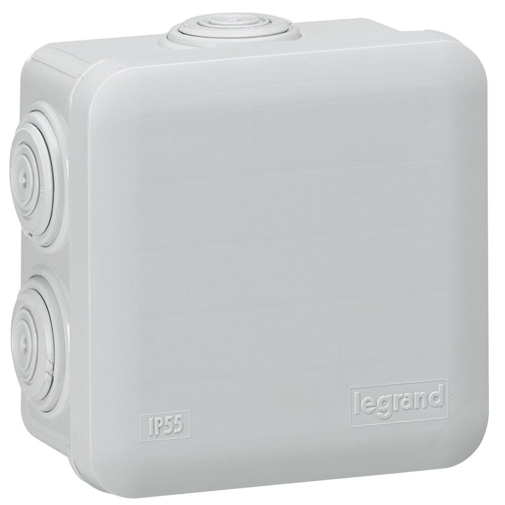 boite de dérivation carrée 80x80x45 mm grise - LEGRAND