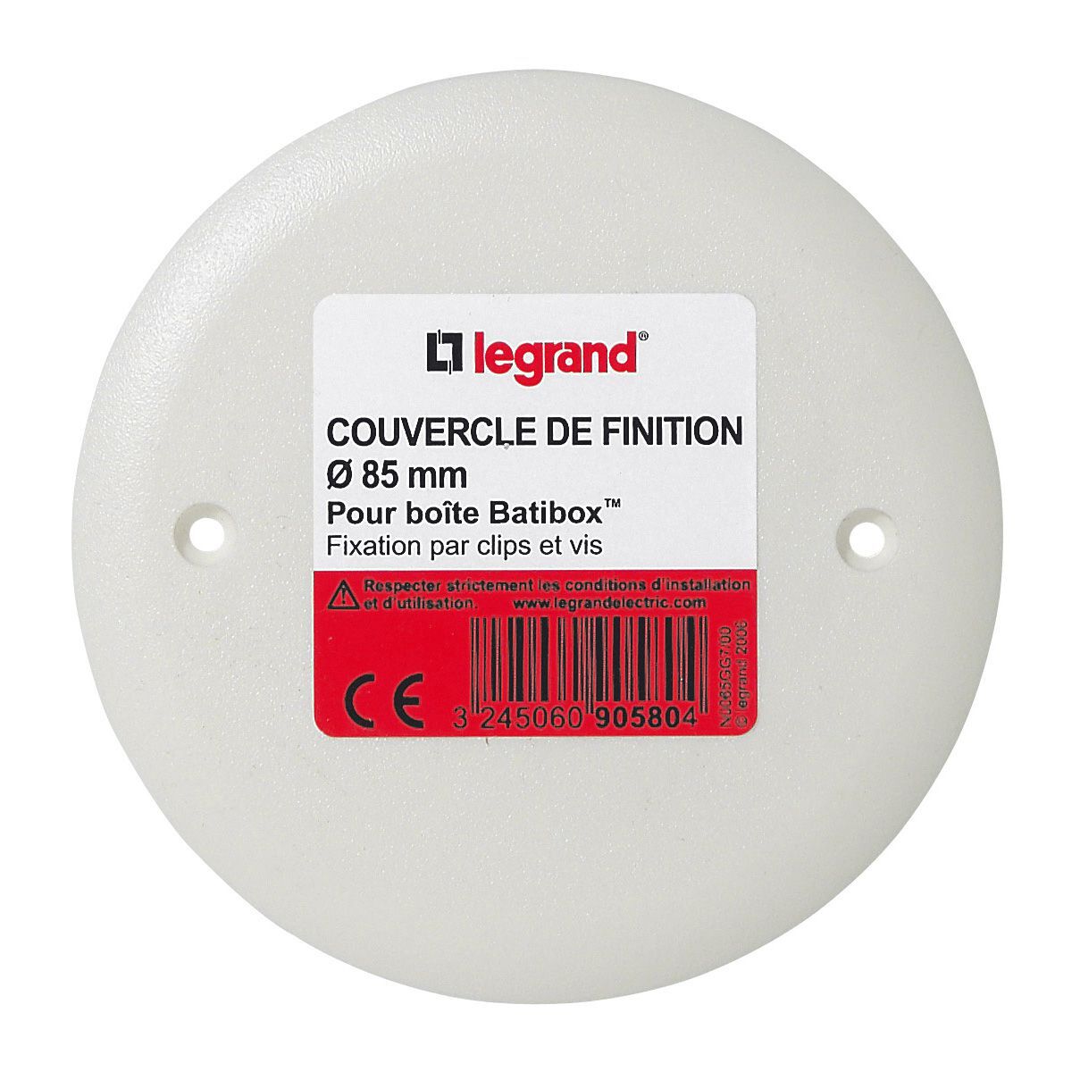 couvercle pour boite ronde batibox maçonnerie- ø85 mm - LEGRAND