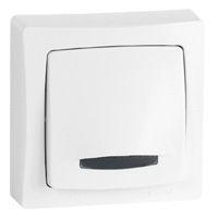 poussoir avec voyant lumineux appareillage saillie - 6 a - blanc - LEGRAND