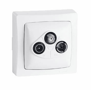 prise télévision tv-fm-sat appareillage saillie 2400mhz blanche - LEGRAND